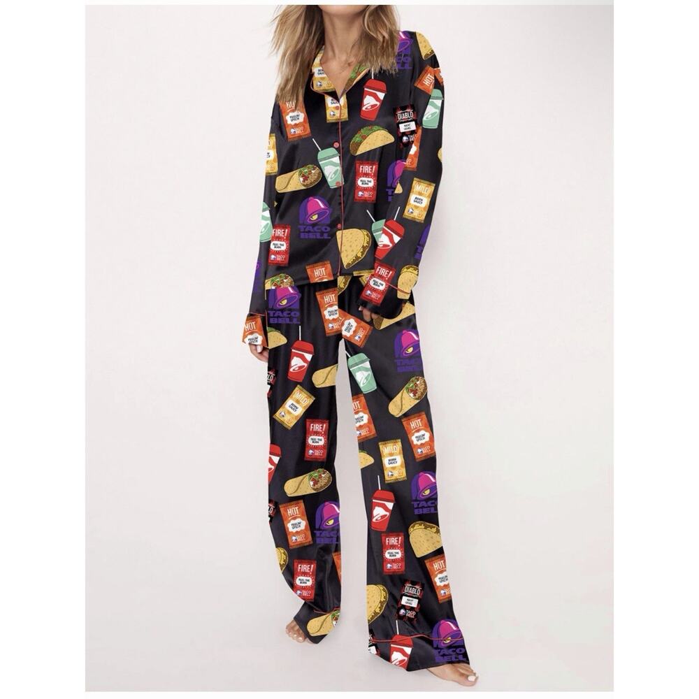 SHESHOW Black Taco Bell pajama Pants- XL